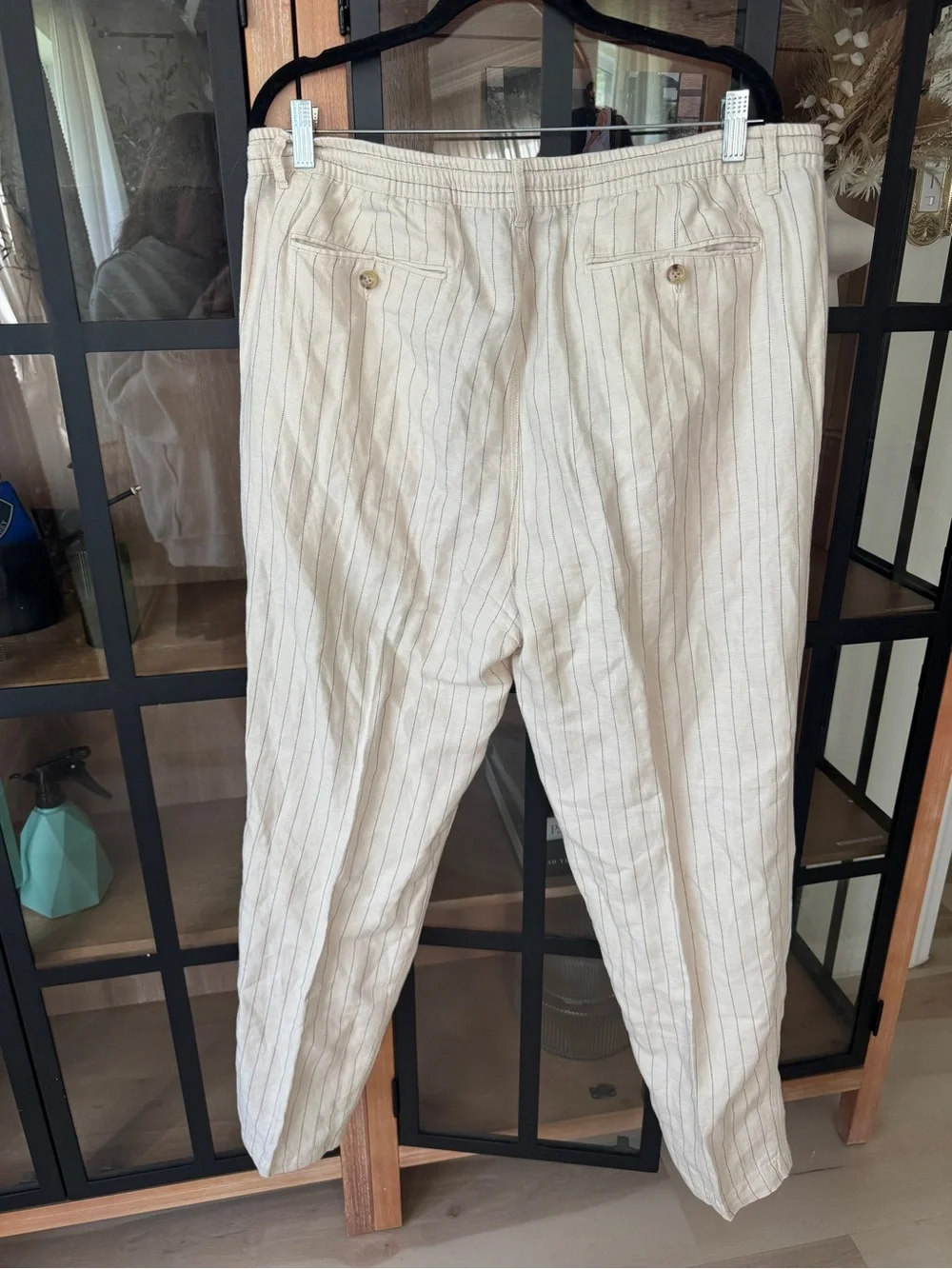 Ralph Lauren Polo Prepster Slim Tapered Fit Pants pinstriped linen lyocellcotton